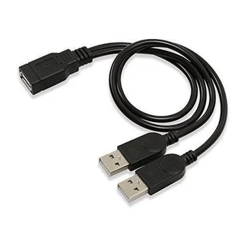 2.0 USB Bir Dişi, iki erkek Veri Şarj Kablosu Bire İki Şarj Kablosu 1 Dakika 2USB Veri Kablosu 30cm