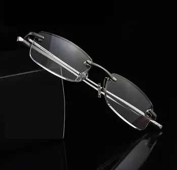 Alüminyum Alaşımlı Çerçevesiz okuma gözlüğü Kadın Erkek Yaşlı HD Reçine Lens Presbiyopi Gözlük Gafas De Lectura Okuyucular