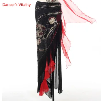 Oryantal Dans Kadın Yetişkin Zarif Püskül cıngıllı şal Uygulama Elbise Oryantal Dans Seksi Sequins Uzun Etek Performans Giyim