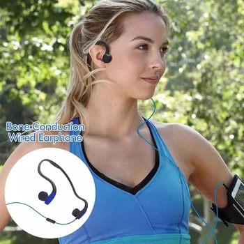 Spor Kablolu kemik iletimli mikrofonlu kulaklıklar Sweatproof Wrap Etrafında kulak içi kulaklık Ağrısız Egzersiz Egzersiz Spor Salonu