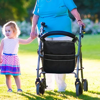 Tekerlekli sandalye sırt çantası Büyük Kapasiteli Ayarlanabilir Omuz Askısı Tekerlekli Sandalye Aksesuarları Çantası Taşıma Depolama seyahat sırt çantası