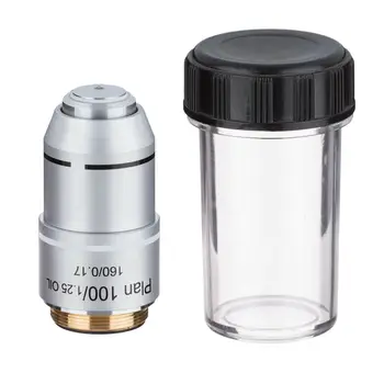 Mikroskop Objektif Lens PLANI DIN 4X 10X 20X 40X 60X 100X RMS Konu