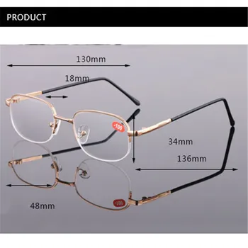 Elbru Kare Metal Bitmiş Miyopi Gözlük Erkekler Kadınlar için Altın Yarım Çerçeve Kısa görüşlü Gözlük Diyoptri-1.0 1.5 2.0 2.5 3 3.5