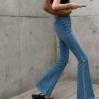 Kot Kadın Basit Katı Yüksek bel Avrupa Tarzı Moda İnce Streetwear Bayan Tam boy Eğlence Tüm Maç Rahat Tatil Yeni