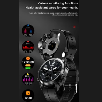 Tws 2 İn 1 Kablosuz bluetooth Kulaklık akıllı saat Erkekler Kadınlar Tam Dokunmatik Ekran Kalp Hızı Spor Müzik Smartwatch Android IOS İçin