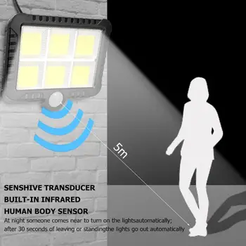 COB LED güneş ışığı dış aydınlatma yard garaj güvenlik ışığı PIR Hareket Sensörü bahçe Dekorasyon güneş duvar lambası Spot