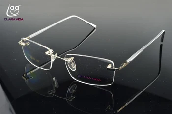 2019 Gözlük Gözlük Yeni Çerçevesiz Titanyum Bacak Gözlük Çerçeve Custom Made Optik Miyopi Ve Okuma Lens +1+1.5+2+2.5+8'e kadar