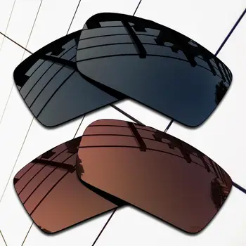 E. O. S 2 Pairs Siyah ve Kahverengi Polarize Yedek Lensler Oakley Krank Mili OO9239 Güneş Gözlüğü