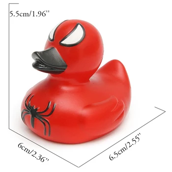 2022 Yüzen Ördek Bebek Banyo Oyuncakları Kırmızı Örümcek Ördek Lastik Ördek Bilişsel Yüzen Oyuncaklar