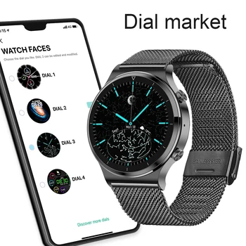 Orunjo S600 akıllı saat Adam Kalp Hızı Kan Basıncı Tam Dokunmatik Ekran Spor Spor Smartwatch Bluetooth Android IOS için