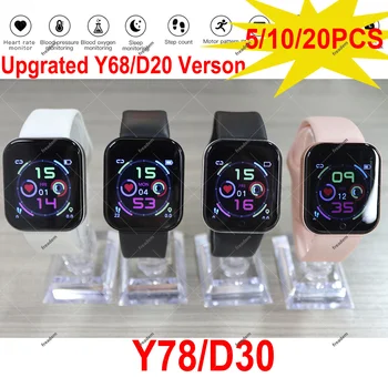 Yeni Y78 D30 Watch7 I7 akıllı saat Kalp Hızı Kan Basıncı App Mesajlar Çağrı Hatırlatma Spor Müzik Yükseltilmiş Orijinal Y68 D20