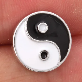 10 adet / grup Yeni Yüksek Kaliteli Tai Ji Çin Kung Fu Snap Düğmesi Fit 12mm Yapış Düğmeler Takı Yapış Bilezik Küpe Kadın Erkek