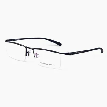 BETSION Erkekler Titanyum Alaşımlı Gözlük Yarım Jant Gözlük Çerçevesi Kadın Gözlük Gözlük Reçete Gözlük