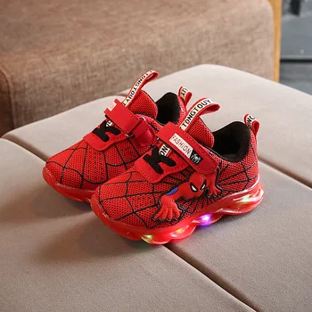 Disney Sevimli Sıcak Satış Çocuk rahat ayakkabılar Güzel Moda LED İşıklı Çocuklar Sneakers 5 Yıldız Mükemmel Bebek Kız Erkek Tenis