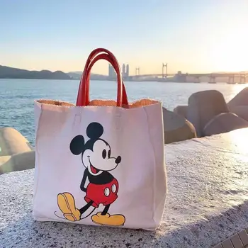 Disney mcikey fare kız omuzdan askili çanta Minnie karikatür çanta kadın kanvas çanta alışveriş çantası