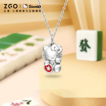 Orijinal Zgo Sanrıo Hello Kitty Kolye Kadın 2022 Hello Kitty Ülke Zinciri 925 Gümüş Kolye Takı Köprücük Kemiği Zinciri Hediye