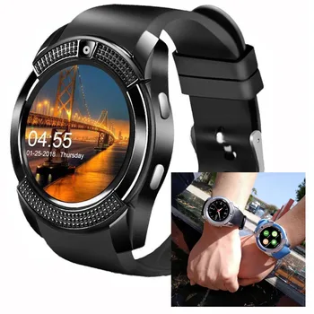 Bluetooth akıllı saat Dokunmatik Spor Akıllı kol saati Smartwatch Spor İzci Pedometre SIM TF Kart Yuvası için Kadın Erkek