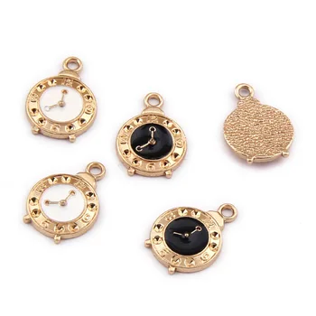 18 * 13mm vintage saat Saat Takılar Emaye Alaşım El Yapımı Zanaat Süslemeleri Kolye Takı Yapımı Aksesuar 20 Adet