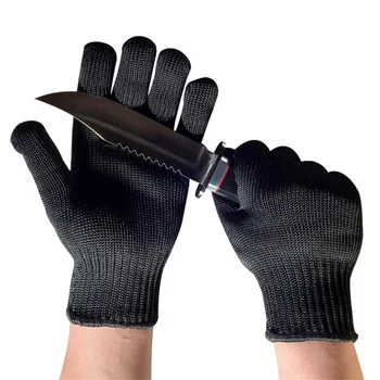 1 Çift Cut-proof Eldiven HPPE Seviye 5 Çelik Çok Amaçlı Çizilmeye Dayanıklı Eldivenler Sınıf 5 Koruyucu Siyah İş güvenliği eldiveni