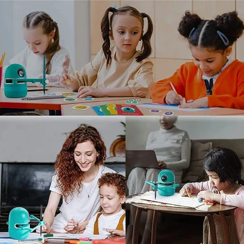 Montessori Çizim Robot Öğrenme Eğitici Oyuncaklar Doğum Günü Hediyeleri için Kitap Çocuklar Otomatik Boyama Flashcard eğitici oyuncak Robot