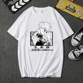 Gojo Satoru Anime Moda Rahat Yuvarlak Boyun Kısa Kollu Erkek Kadın T-shirt
