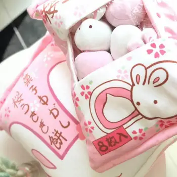 Bir çanta Kawaii Japonya Kiraz çiçekleri pembe peluş Satış 8 adet sevimli tavşan bebek yumuşak doldurulmuş oyuncaklar kız arkadaşı için çocuk doğum günü aşk hediye