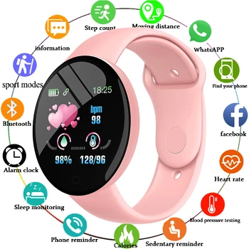 D18 Pro akıllı saat Erkekler Kadınlar Bluetooth Spor İzci Bilezik Spor Kalp Hızı Kan Basıncı Çocuklar ios için akıllı saat Android