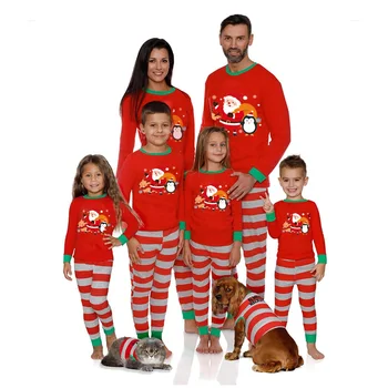 2021 Noel Aile Eşleştirme Giyim Seti Pijama Yeni Karikatür Noel Baba Yetişkin çocuk Seti Bebek Tulum Aile Pijama Seti