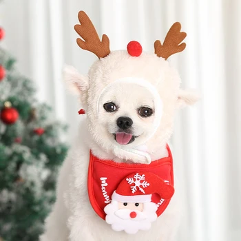 Noel Ayarlanabilir Yaka Şapka Evcil Kediler Köpekler Şapka Eşarp papyon Kostüm Aksesuarları Yavru Yavru Küçük Köpek Dekorasyon 1 adet