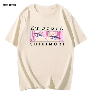 Anime Grafik Tshirt Shikimori Değil Sadece Bir Tatlı T-Shirt Kadınlar için Kawaii Erkekler Tshirt Moda %100 % Pamuk Tees Harajuku Tops