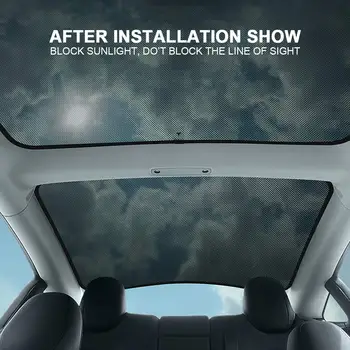SOPEDAR Araba Sunroof Güneşlik Tesla Modeli 3 Orijinal Ön Arka Işıklık Cam Cam Çatı gölgelik file Oto Aksesuarları