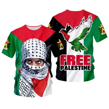 IFPD Erkekler AB Boyutu 3D Baskı Ücretsiz Filistin T Shirt Yaz Filistin Eşarp Kız Tasarrufu Filistin Kısa Kollu Büyük Boy T-shirt 6XL