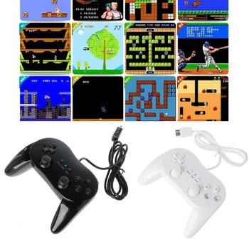 Wii için klasik Kablolu Oyun Denetleyicisi Oyun Uzaktan Pro Gamepad Kontrolü