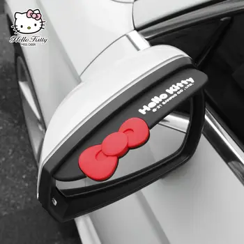 2 adet Hello kitty Kawaii Araba dikiz aynası Yağmur Geçirmez Sticker Araba Pencere Karikatür Yağmur Reflektör Dekoratif Sticker Sanrio