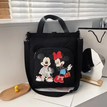 Disney sevimli Mickey baskı bayanlar tüm maç büyük kapasiteli tek omuz messenger kanvas çanta öğrenci rahat okul çantası ders çantası