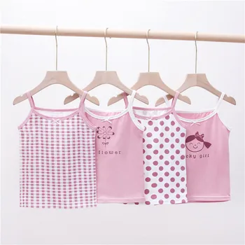 3 adet Çocuk Fanila Kızlar Sevimli Tasarım Atlet pamuk iç çamaşırı Tankı Yumuşak Nefes Tankı Üstleri Bebek Kız için Boyutu 110-150