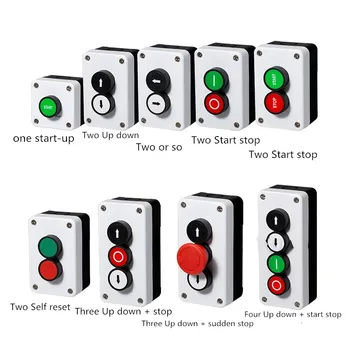 Ok sembolü ile start stop kendinden sızdırmazlık su geçirmez düğme anahtarı acil durdurma endüstriyel tutamak kontrol kutusu