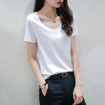 2021 Kişiselleştirilmiş Özelleştirmek kadın t shirt kısa kollu gömlek A1145 beyaz siyah pamuk spandex hayvan baskı