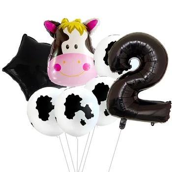 Inek 32 İnç Siyah Numarası Balonlar Doğum Günü Partisi Süslemeleri Malzemeleri 12 İnç Lateks Balon