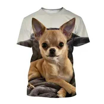 Yeni Yaz Moda Hayvan Köpek Chihuahua 3d baskılı tişört erkek kadın çocuk Sokak Casual Tops Nefes Hafif