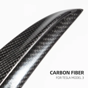 2021 Model3 Yüksek Performanslı Bagaj Kanat Spoiler Tesla Modeli 3 S X Spoiler Gerçek Karbon Fiber Modeli Üç Aksesuarları