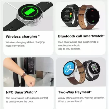 DT3 Pro Max akıllı saat Erkekler 1.45 inç IPS Kablosuz Şarj NFC Erişim Bluetooth Çağrı AI Ses Spor Bilezik Smartwatch