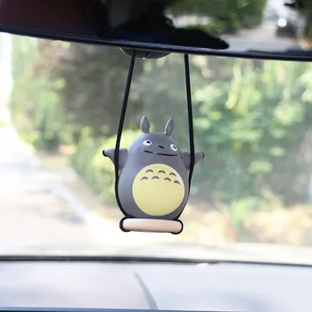 Araba Kolye İç Dekorasyon Anime Kawaii Totoro Salıncak Asılı Oto dikiz aynası Komik Kadın Şanslı Kedi Voiture Aksesuarları