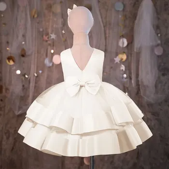 Peri Cuty Kız Elbise Tül Kabarık Çocuk Abiye Şerit Prenses Vestidos Çocuklar Doğum Günü Partisi Yaz Toddler Elbiseler