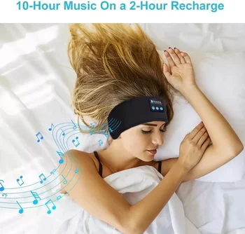 Sıcak Satış Bluetooth Kulaklık Uyku Spor ElasticBT5. 0 Kulaklıklar Kablosuz Yeni Rahat Müzik Göz Maskesi Kulaklık Kafa Bandı
