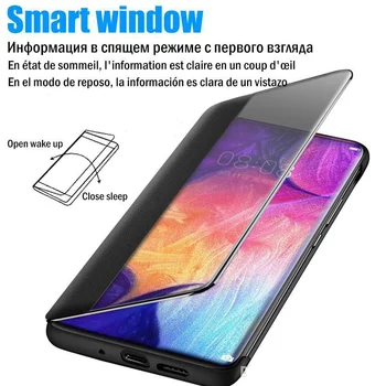 Akıllı Yan pencere Görünüm Deri telefon kılıfı İçin Huawei P10 P20 P30 P40 Mate 10 20 30 Onur 8x9 10 Lüks Kapak Koruyucu Kılıf