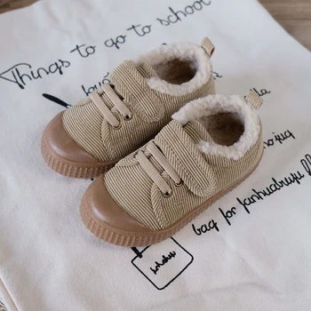 Bebek Kış Peluş Sıcak rahat ayakkabılar Moda Çocuklar Yenidoğan Yumuşak Flats Bebek Yürüyor Sneakers Erkek Rahat Emekleme Beşik Ayakkabı