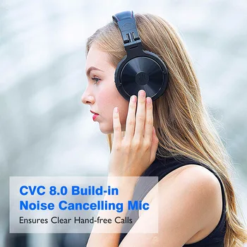 Oneodio Bluetooth kablosuz mikrofonlu kulaklıklar 110Hr Katlanabilir Aşırı Kulak Bluetooth 5.2 Kulaklık Kulaklık Telefon PC İçin Spor