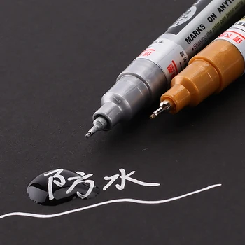1 Paket Zhongbai SP150 0.7 Graffiti Poster Anime Kalem Altın İşaretleyici 8 renkli Su Geçirmez El boyalı Renk Çok fonksiyonlu Kalem