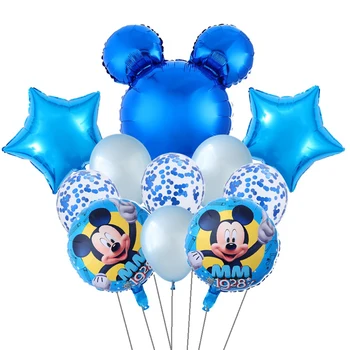 11 adet Disney Minnie Mickey Mouse Kafa Balonlar Düğün Doğum Günü Partisi Dekorasyon Alüminyum Folyo Balon Bebek Duş Helyum Globos
